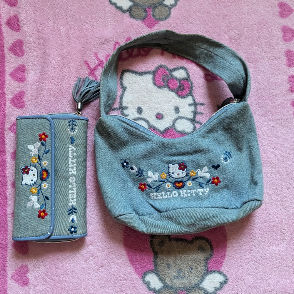 hello kitty 2010 fat long doves wallet and purse bag